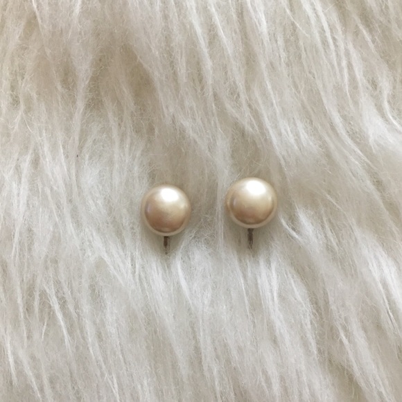 ’60s / Sterling Pearl Earrings - Picture 2 of 4